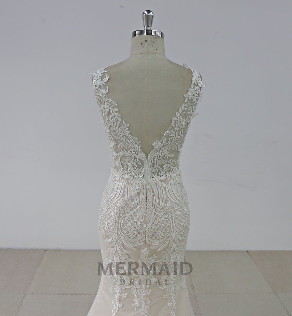 Lace Wedding Gown Backless Mermaid Wedding Dress