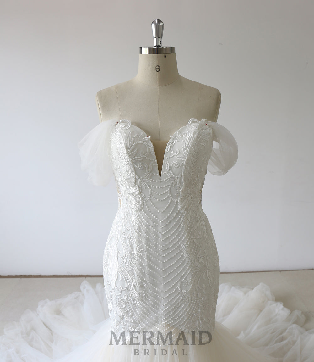 New Off The Shoulder Sexy Mermaid  Wedding Dress