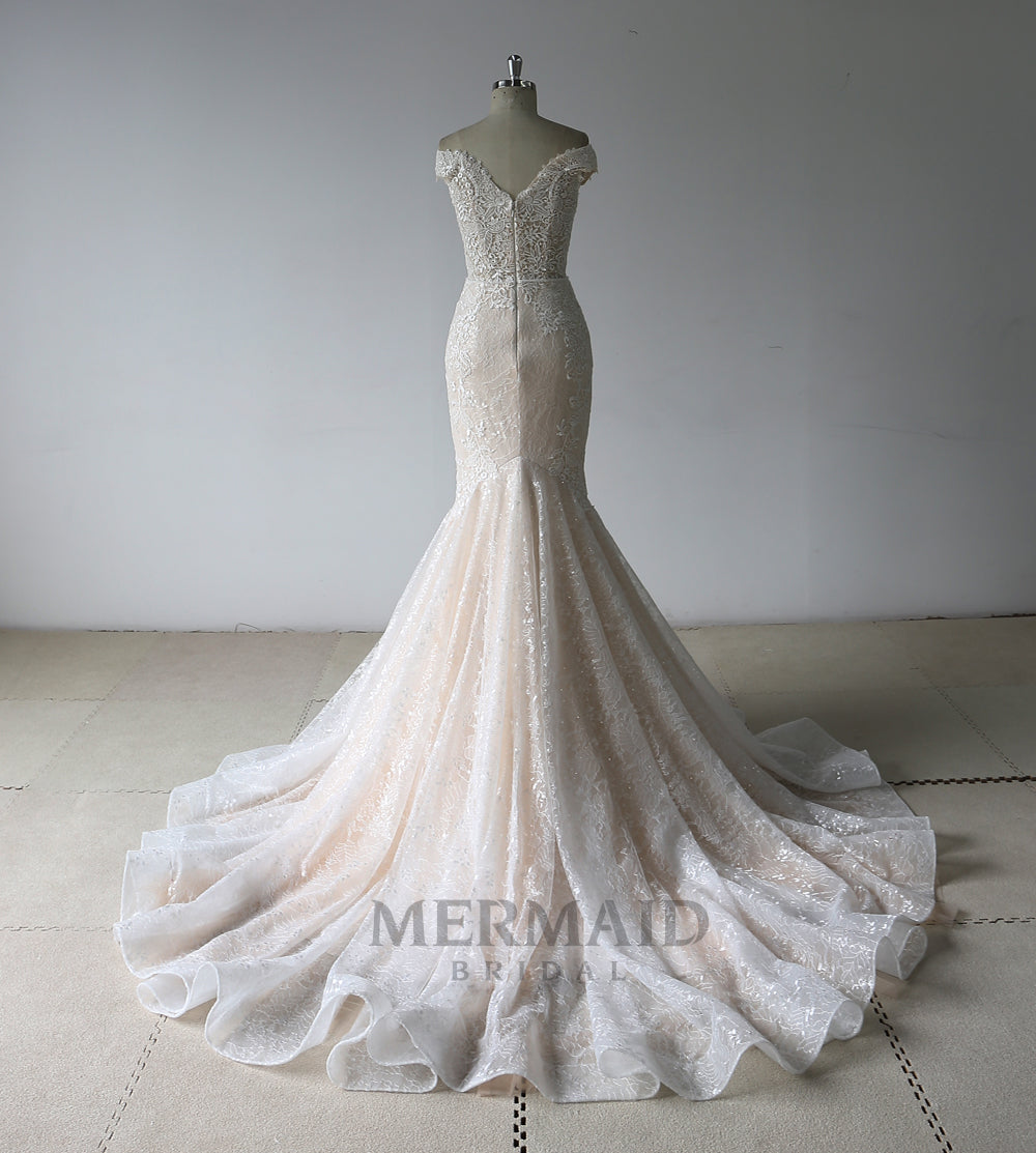 New Off Shoulder Lace Mermaid Wedding Dress
