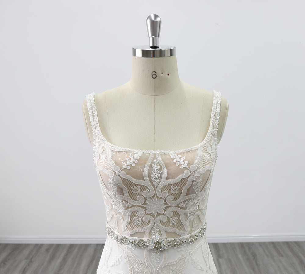 New Beaded Lace Mermaid Wedding Dress