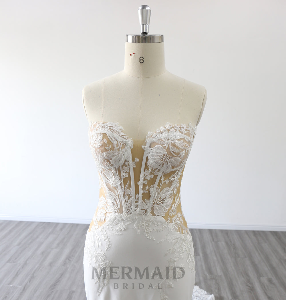 Sweetheart Bridal Gown Mermaid Wedding Dress 2023 With Long Trains