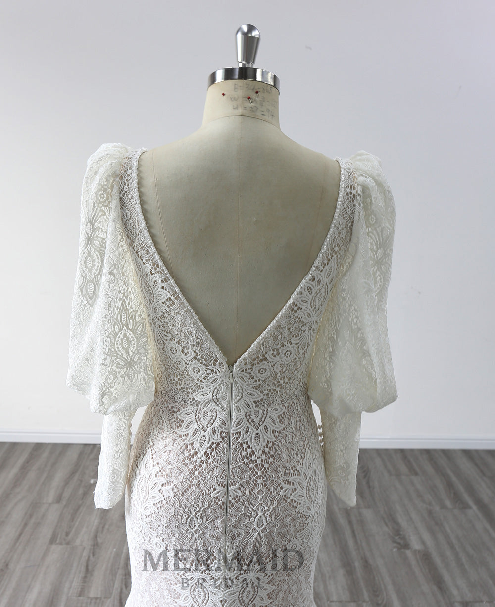 Lace Bridal Dress Mermaid Wedding Gown Long Sleeve Wedding Dress
