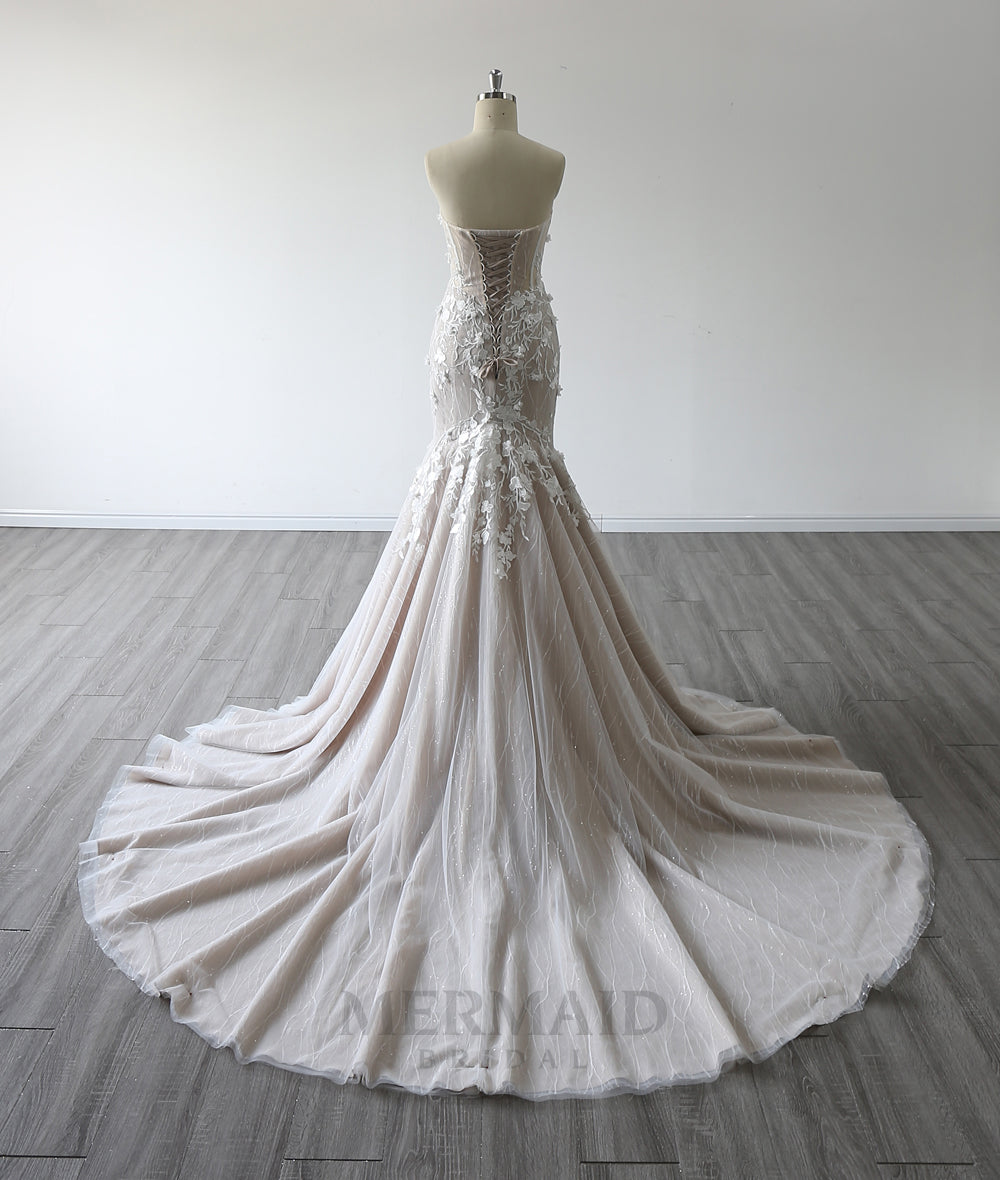 Illusion Lace Corset Mermaid Wedding Dress 2023